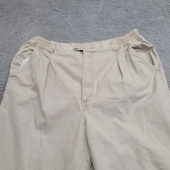 L.L.Bean Pants Womens 16 Tan Vintage Flannel Lined Pathfinder Straight Pockets - Picture 2 of 12